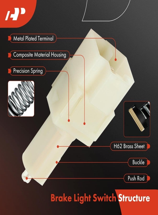 أ-بريميوم مفتاح إضاءة الفرامل A-Premium متوافق مع هامر H3 موديلات 2006-2010، وH3T موديل 2009، 4 دبابيس - Image 2